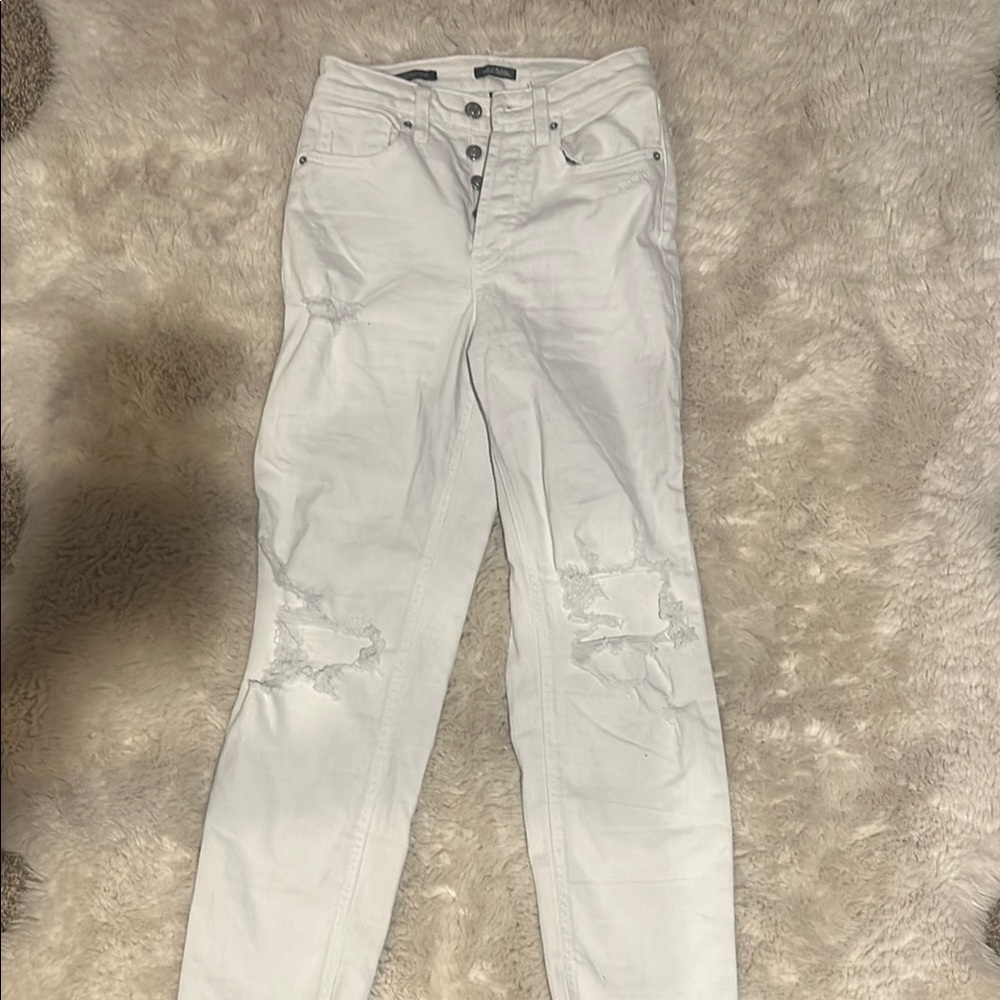 Wild Fable High Rise White Distressed Jeans